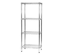 Archimede 4X456016 Système Composable Etagère Lot de 4 Tablettes Métal Chrome 61 x 46 x 160 cm