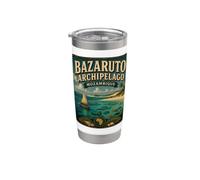 Archipel de Bazaruto Mozambique Vintage Tropical Island Gobelet isotherme en acier inoxydable double paroi