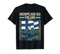 Archipel Mer Finlande Phare Vintage Coastal Travel De T-Shirt
