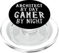 Architect by Day Gamer by Night - Livre d'architecture d'ingénieur PopSockets PopGrip pour MagSafe