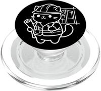 Architecte Chat Kawaii Concepteur de bâtiments PopSockets PopGrip pour MagSafe