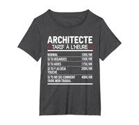 Architecte Idée Cadeau Humour T-Shirt, Femme Grandes Tailles, Chiné Foncé, 6X