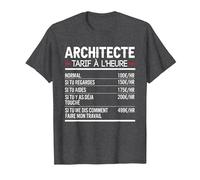 Architecte Idée Cadeau Humour T-Shirt, Homme, Chiné Foncé, L