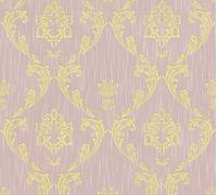 Architects Paper Barocktapete Metallic Silk Tapete mit Ornamenten Textiltapete gold rosa 10,05 m x 0,53 m