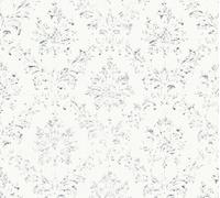 Architects Paper 30662-1 30662-1 Papier peint en soie métallique avec ornements baroque Blanc métallisé - 10,05m x 0,53m -