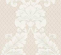 Architects Paper Papier peint intissé floqué Luxury Wallpaper avec ornements baroques 10,05 x 0,52 m Crème métallisé Fabriqué en Allemagne 305441 30544-1