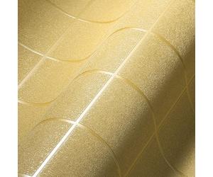 Architects Paper Papier peint intissé Luxury 30672-6 Aspect carrelage Jaune métallisé - 10,05m x 0,53m -