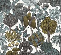 Architects Paper papier peint jungle Floral Impression tropicale papier peint intissé vert gris jaune blanc noir 10,05 m x 0,53 m