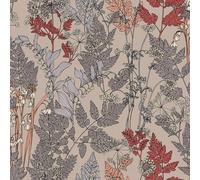 Architects Paper Papier Peints Fleuris Floral Impression intissé - 10,05m x 0,53m - Beige Gris Rouge Fabriqué en Allemagne 377512 37751-2