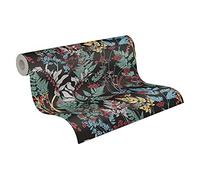 Architects Paper Papier Peints Fleuris Floral Impression intissé - 10,05m x 0,53m - Noir Vert Jaune Fabriqué en Allemagne 377511 37751-1