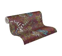 Architects Paper Papier Peints Fleuris Floral Impression intissé - 10,05m x 0,53m - Rouge Jaune Bleu Fabriqué en Allemagne 377514 37751-4