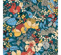 Architects Paper Papier Peints Jungle Floral Impression intissé - 10,05m x 0,53m - Multicolore Bleu Orange Fabriqué en Allemagne 377564 37756-4
