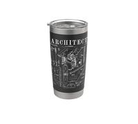 Architecture Architecture Outils étudiants Vintage Brevet Impression Gobelet isotherme en acier inoxydable double paroi