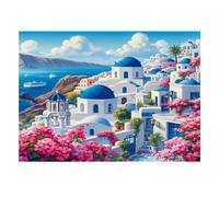 Architecture Côtière Fleurs Puzzle, 1000 Pièces Jeu Intérieur Adulte | 52x38cm Carton, Exercice Mental, Assemblage Précis, Amateurs D'art, Réduction Du Stress