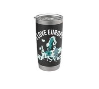 Architecture de cartes de puzzle J'aime l'Europe Gobelet isotherme en acier inoxydable double paroi