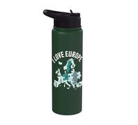 Architecture de cartes de puzzle J'aime l'Europe Stainless Steel Insulated Water Bottle