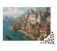 Architecture de Ville médiévalePuzzles 1000 Pièces pour Adultes, Jeux Éducatifs