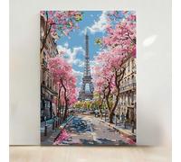 Architecture Diamond Painting, 5D DIY Rue Diamond Painting Adulte Strass Point de Croix Broderie Kit Complet Adulte pour Débutant Peinture Diamant pour Décoration Murale, Cadeau 80x100 cm PjY10285 O-Z