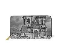 Architecture Européenne Culture Art Portefeuille Zipper Long Bourse en Cuir Véritable avec Titulaire de la Carte de Crédit pour Téléphone Femmes Fille Hommes