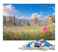 Architecture Grecque Antique Puzzles en Bois pour Adultes 300 Pièces Jeux ÉduChatifs Décoration Intérieure Cadeaux d'anniversaire pour Jeu De Défi Familial Stress Relief Toy 300pcs (40x28cm)