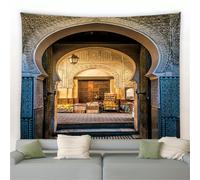 Architecture Marocaine Tapisserie Vintage Géométrique Floral Porte Motif Tenture Murale Moderne Salon Chambre Décor 230X180cm