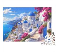 Architecture Mer Fleurs Puzzle, 1000 Pièces Jeu Intérieur Adulte | 52x38cm Carton, Passe-temps Intellectuel, Finition Surface Lisse, Amateurs D'art, Interaction Familiale