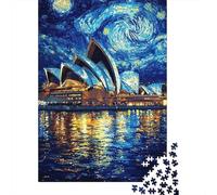 Architecture Moderne Nuit Étoilée Puzzle 1000 Pièces Papier pour Adultes Style Ciel de Rêve Puzzle en Famille Détente Concentration Décoration Cadeau 38x26cm/1000pcs