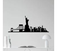 Architecture noire New York Autocollant mural Statue Autocollant Décoration intérieure Décoration du salon Fond d’écran intérieur Salon Chambre des enfants Fond peint