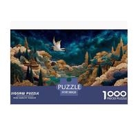 Architecture Orientale Jeux De Puzzle 38x26cm/1000pcs, Grue - Créatif & ÉduChatif, Relaxant pour Adultes, De Décoration