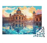 Architecture Palais Bord du Lac Puzzle 1000 Pièces Papier pour Adultes Détente Interaction Décoration Cadeau 52x38cm/1000pcs
