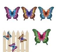 Architecture paysagère extérieure - Décorations papillon de clôture - Conception en métal pliable, système de déplacement de masse géométrique vertical de 6,85 pouces, composant de fixation de sécurit