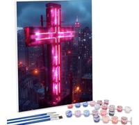 Architecture Peinture par Numero Adulte Ville, Peinture Numero Adulte Débutants DIY Pinceaux Paint de Dessin de Pigment Acrylique Kit, Loisirs Créatifs Decoration Maison Cadeau 30x40cm PjY1588 Q-4