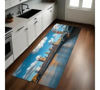 Architecture Rétro Tapis de Cuisine Bâtiment Big Ben Antidérapant 50 x 150 cm Absorbant Doux Devant Évier Tapis de Sol Lavable Salon Chambre