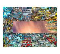 Architecture Sky Night Building City Skyscraper XL Giant Panel Poster (8 Sections) Nuit Ville Affiche