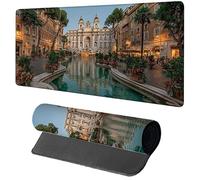 Architecture Tapis de Souris Gaming 600x300x3mm, Tapis de Souris XXL Vue De La Rue, sous Main Bureau, Mouse Pad avec Rubber Base, Mousepad avec Coutures sur Les Bords, pour Accessoires Bureau G-3349