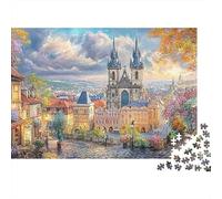 Architecture Urbaine de Prague Puzzle pour Adultes Puzzle 1000 Pièces Papier Vue au Coucher du Soleil Puzzle en Famille 38x26cm/1000pcs