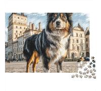Architecture Urbaine Puzzle 1000 Pièces Papier pour Adultes Chien Jeu de Puzzle 1000 Pièces Détente Décoration Maison Cadeau 38x26cm/1000pcs
