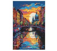 Architecture Urbaine Puzzles en Bois 1000 Pièces pour Adultes, Matériaux Recyclables De Qualité Supérieure Puzzle, Jeu en Famille, （78×53cm）