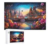 Architecture Urbaine Puzzles en Bois 1000 Pièces pour Adultes, Matériaux Recyclables De Qualité Supérieure Puzzle, Jeu en Famille, （75×50cm）