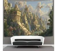 Architectures grecque, romaine et mésoaméricaine Tapisserie Ptérosaures volant dans le ciel 3D Tenture Murales Décorations Pour La Maison Pour La Chambre 130cmx150cm