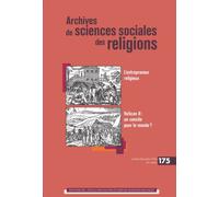Archives de sciences sociales des religions 175 - L'entrepre L'entrepreneur réligieux. vatican ii dans le monde - Collectif - Ecole Des Hautes Etudes En Sciences Sociales - broché - Revue