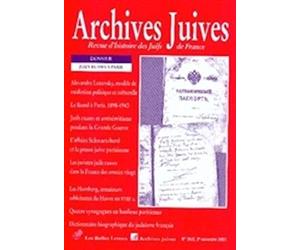Archives Juives N 34/2: Juifs Russes a Paris