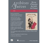 Archives juives n° 53-2 (2e semestre 2020) Varia - Collectif - Puf - broché - Revue