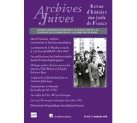 Archives Juives, vol. 51, n° 2 (2018) Première(s) mémoire(s) - Collectif - Puf - broché - Revue