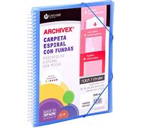 Archivex Star Canguro Classeur à spirale en polypropylène Bleu Format A4 60 F