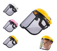 ARCHWANG Casque de sécurité en Maille, Casque de Tronçonneuse avec Protection Auditive pour Débroussailleuse Forestière, Protection Forestière, Casque de sécurité avec visière intégrale en Maille