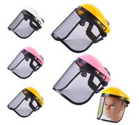 ARCHWANG Casque de sécurité en Maille, Casque de Tronçonneuse avec Protection Auditive pour Débroussailleuse Forestière, Protection Forestière, Casque de sécurité avec visière intégrale en Maille