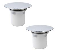 ARCHWANG Couvercle de Bonde de Douche Chromé, 121 mm, Couvercle de bonde de Douche en Plastique chromé avec Panier,mmAccessoires de Salle de Douche - Couvercle de vidange avec Panier