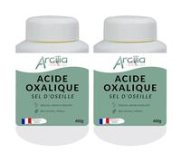 ARCILIA - Acide oxalique sel d’oseille - nettoie métaux & bois anciens - 400 g - Fabrication française - x2