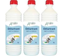 ARCILIA - Détartrant liquide - 1L - Élimine le calcaire et le tartre - Compatible cafetières électroniques, fers à repasser et nettoyeurs vapeurs - 3 bouteilles